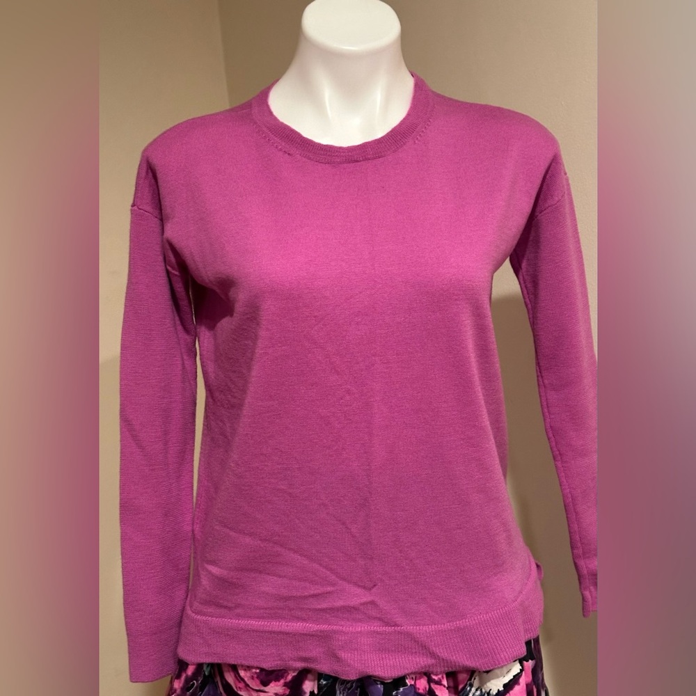 LORD & TAYLOR EXTRA FINE MERINO Long Sleeve Pink Sweater Sz.SP